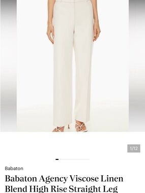 Babaton Straight-Leg High-Rise Pants in Cream
